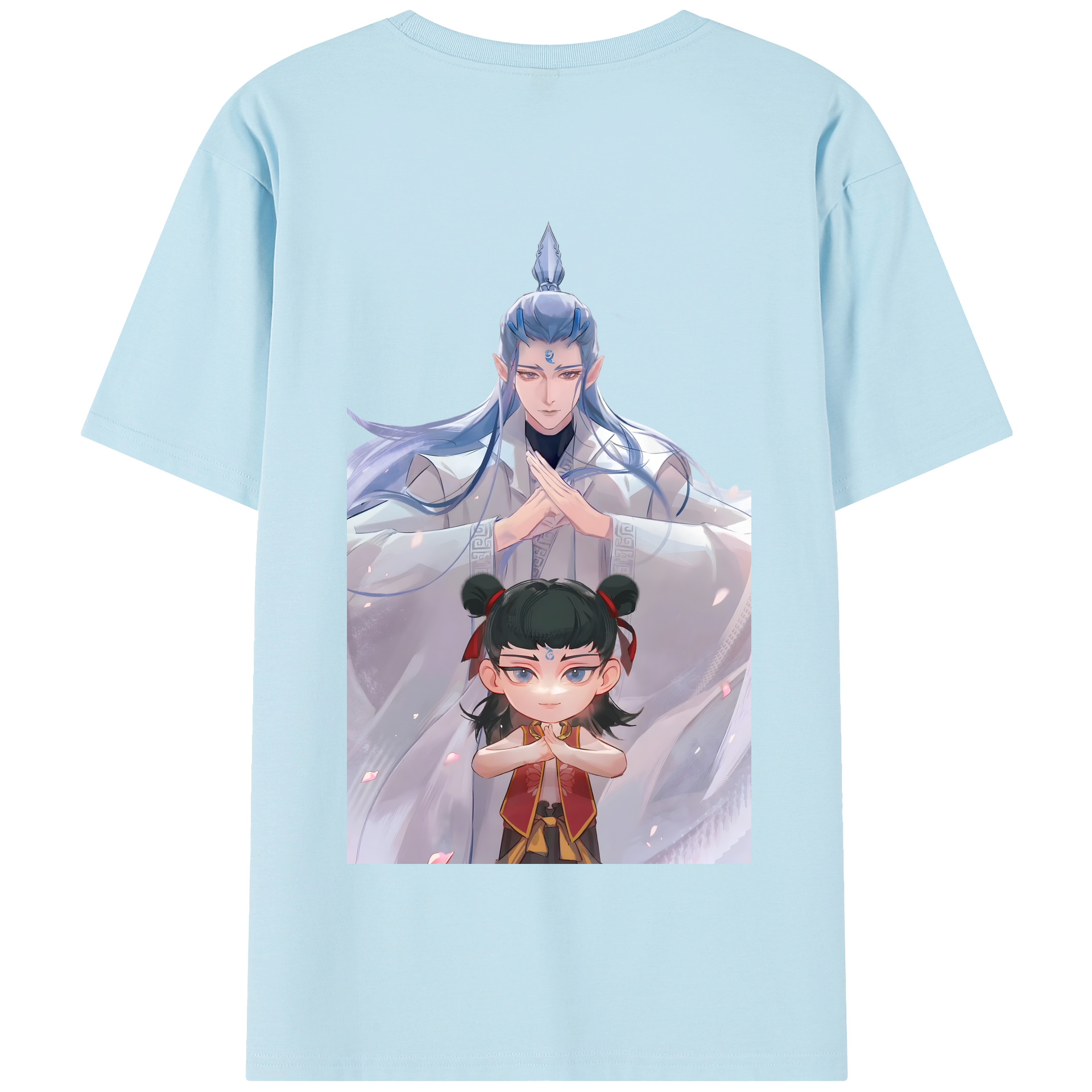 （画像用） Ne Zha 2 ナタ 魔童の大暴れ 綿100％半袖Tシャツ（背面プリント）